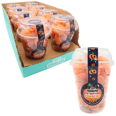 Candy Realms Petrifying Pumpkins Candy – 230g Cup (Pack of 8)