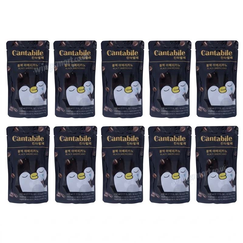 Cantabile Black Americano Coffee Drink Pouch 230ml (Pack of 10)