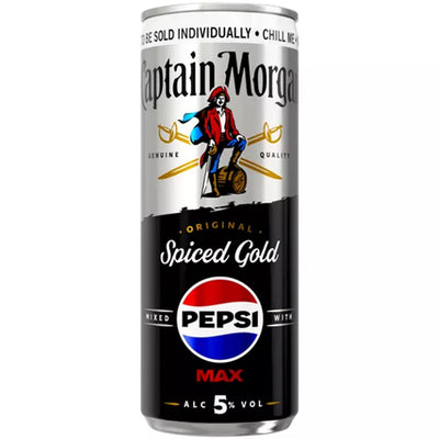 Captain Morgan Original Spiced Gold and Pepsi MAX® Ready to Drink 12x250ml PMP 5% vol cans