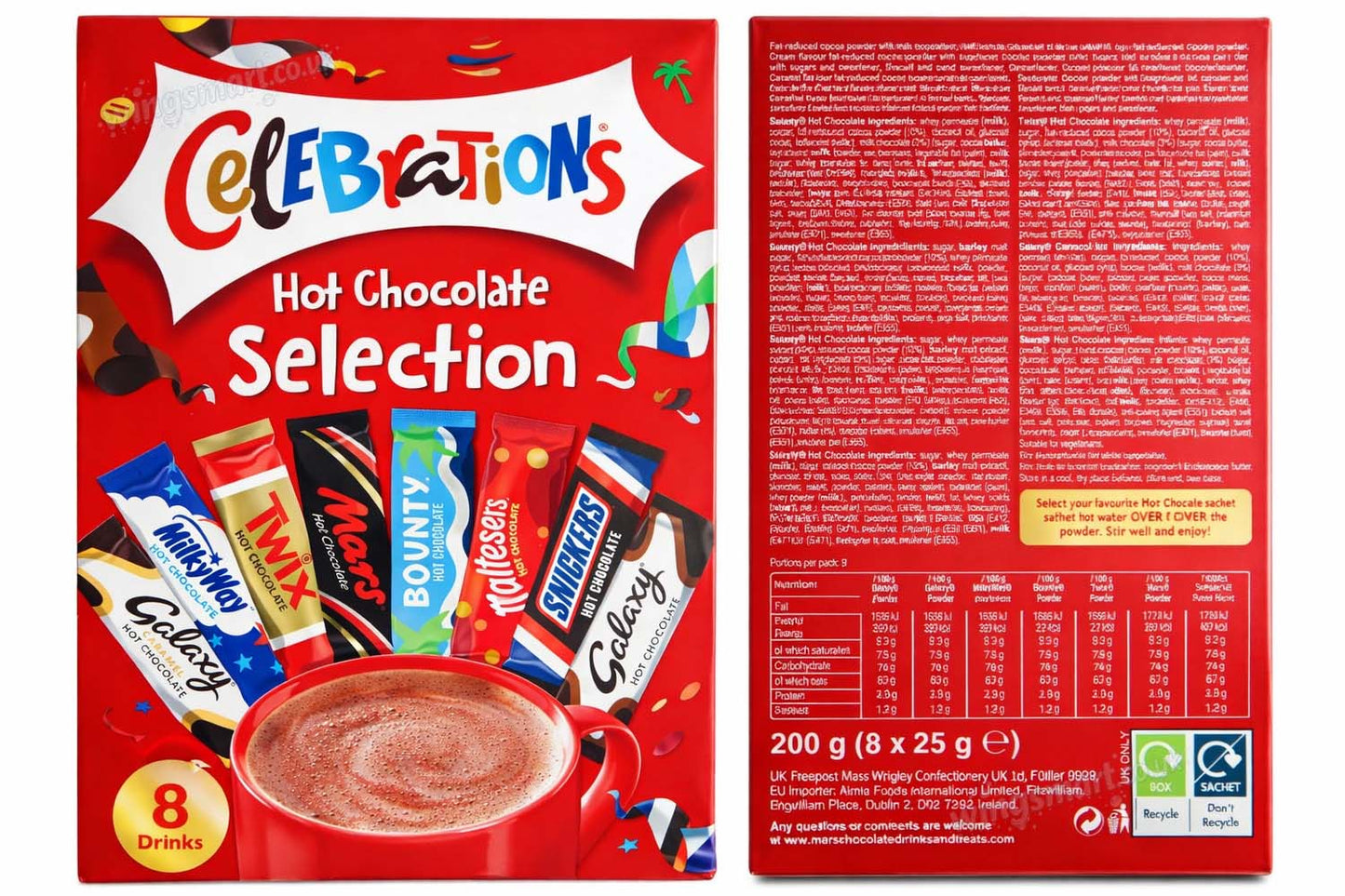 Celebrations Hot Chocolate Selection Sticks 8 Pack – Assorted Chocolate Flavoured Hot Drink Stirrers