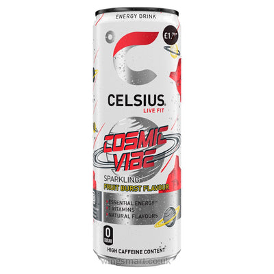 Celsius Live Fit Cosmic Vibe Sparkling Fruit Burst Flavour Energy Drink 355ml (12 cans)