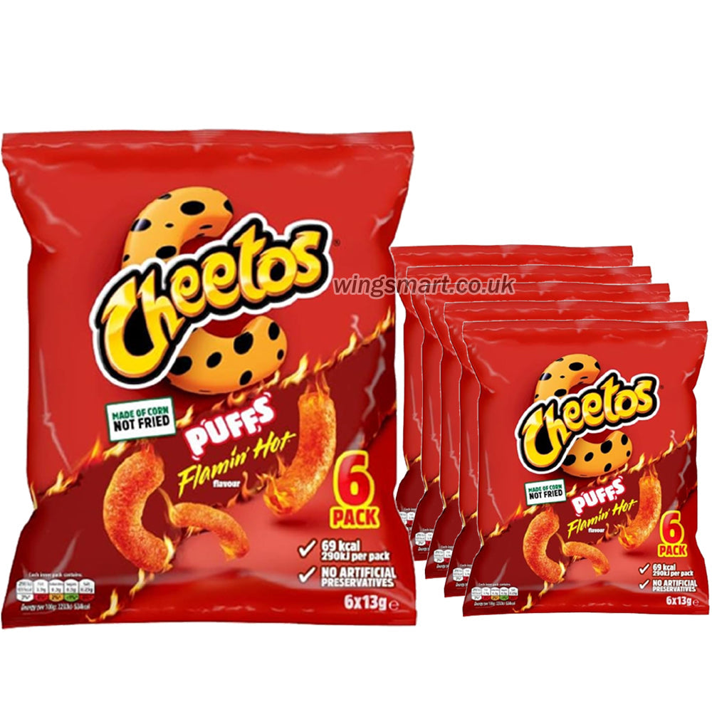 Cheetos Puffs Sweet & Spicy Multipack Snacks Crisps 6 x 13g