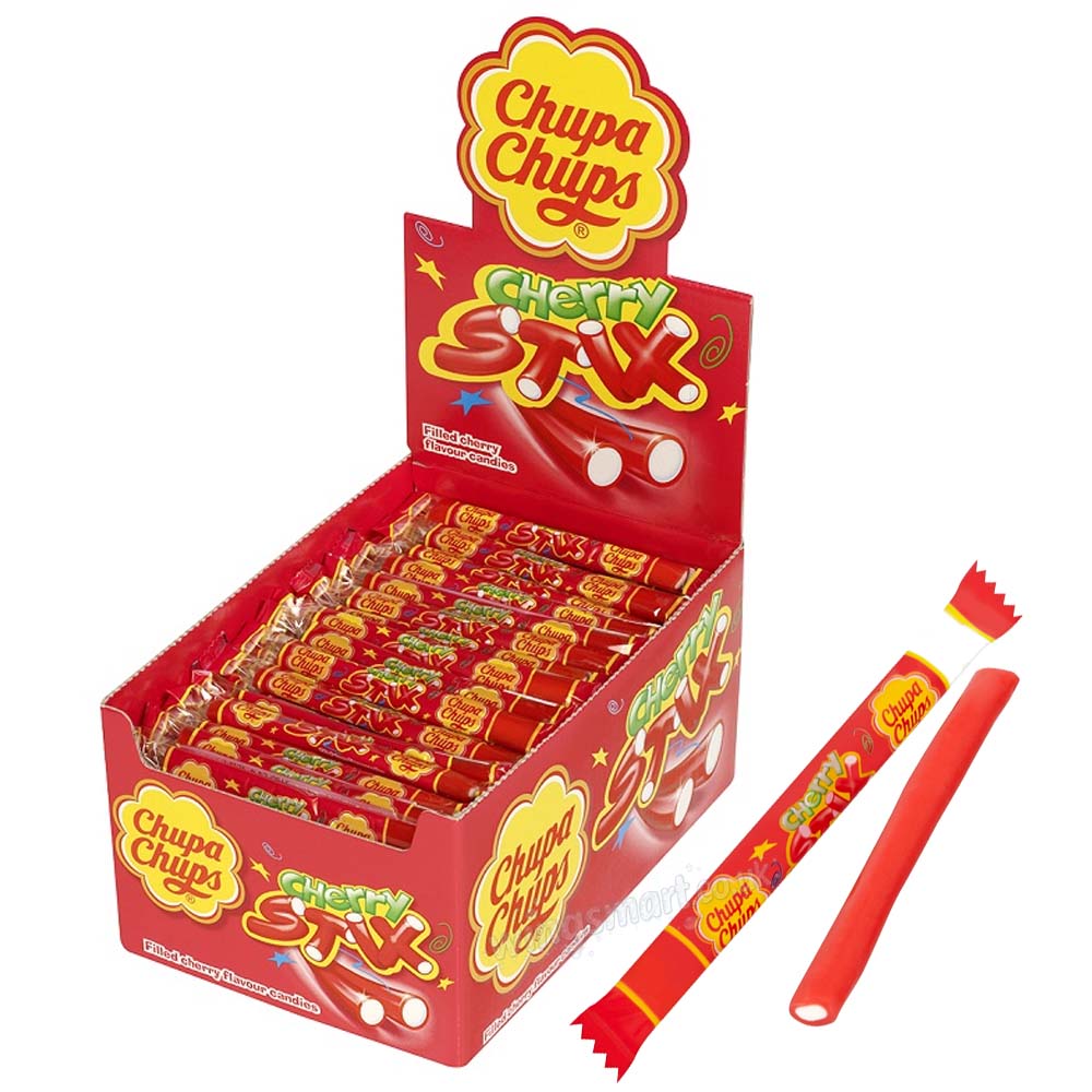 Chupa Chups Cherry Stix Filled Cherry Candy 150 x 10g Packs