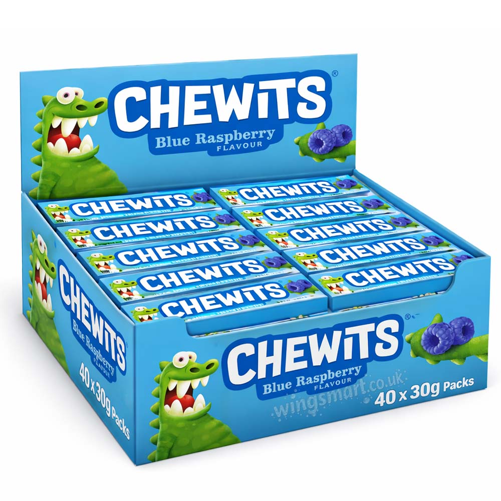 Chewits Flavour Stick Pack 30g – Cherry, Blue Raspberry & Fruit Salad (Case of 40)