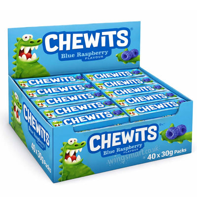 Chewits Flavour Stick Pack 30g – Cherry, Blue Raspberry & Fruit Salad (Case of 40)
