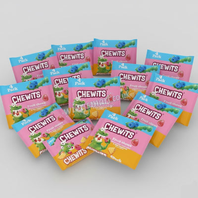 Chewits Strawberry, Fruit Salad & Blue Raspberry Fruit Chews 4 x 30g (Case of 13)