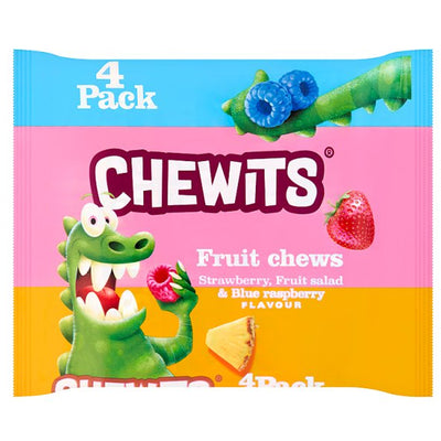 Chewits Strawberry, Fruit Salad & Blue Raspberry Fruit Chews 4 x 30g (Case of 13)
