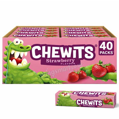 Chewits Strawberry Stick Packs 30g – 40 Pack Box