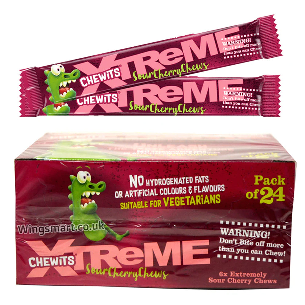 Chewits Xtreme Sour Chews Variety Pack  34g (Box of 24)