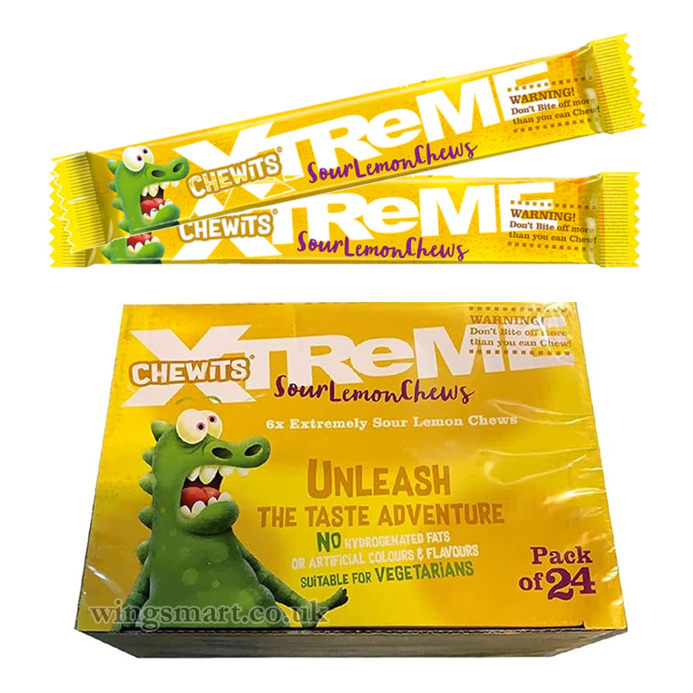 Chewits Xtreme Sour Chews Variety Pack  34g (Box of 24)