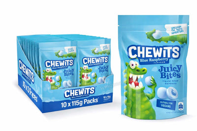 Chewits Juicy & Sour Bites Assorted Flavours 115g (10 Bags)