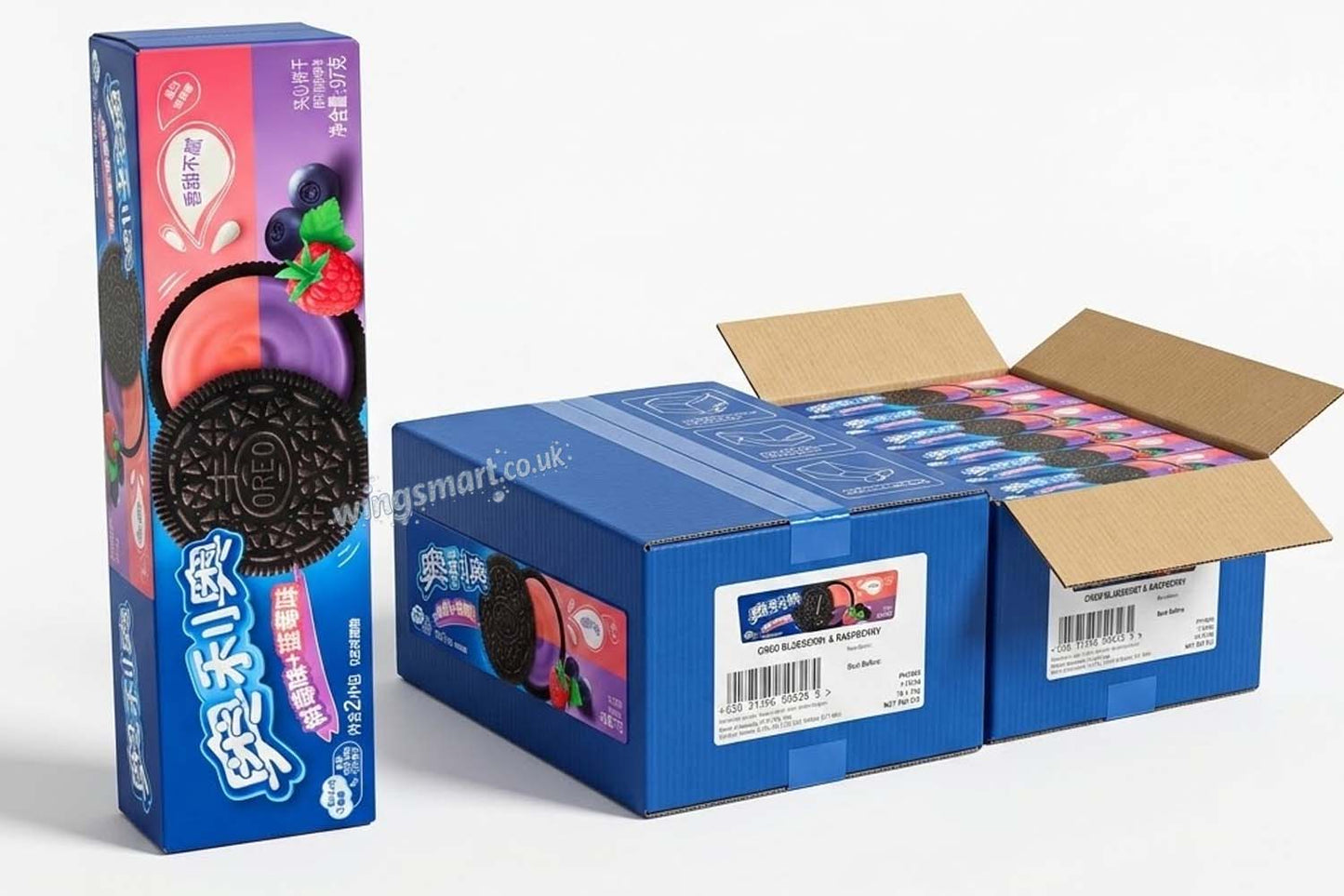 Oreo Blueberry & Raspberry Cream Sandwich Biscuits (12 x 97g Boxes) – Japanese Edition