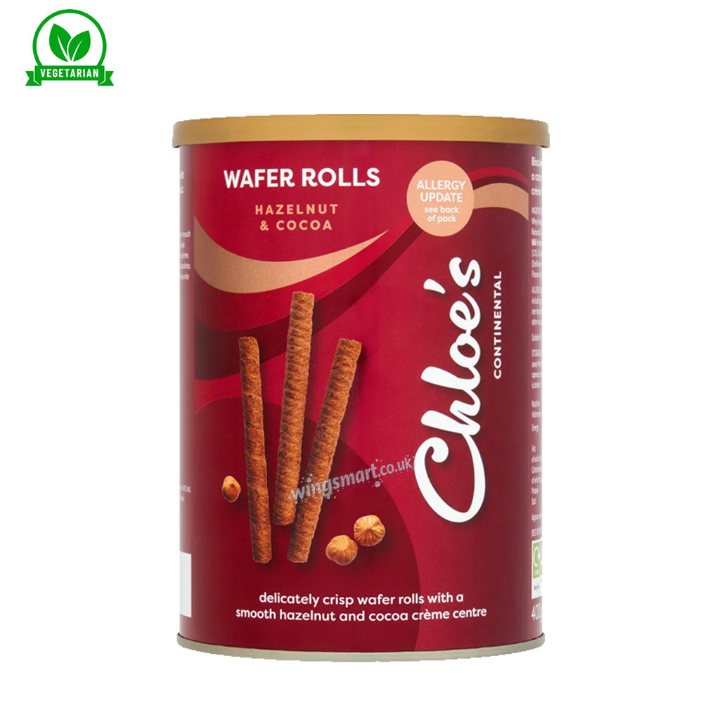 Chloes Hazelnut & Cocoa Wafer Rolls 400g