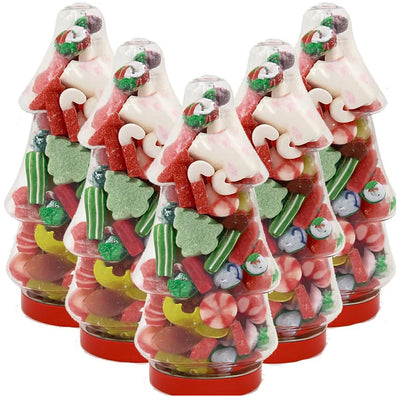 Christmas Random Mixed Sweets – Tree-Shaped Gift Jar (5 × 250g)