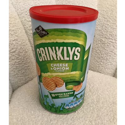 Jacob's Christmas Snack Tin - 3 x Mixed Flavors of Crinklys Cheese & Onion 200g