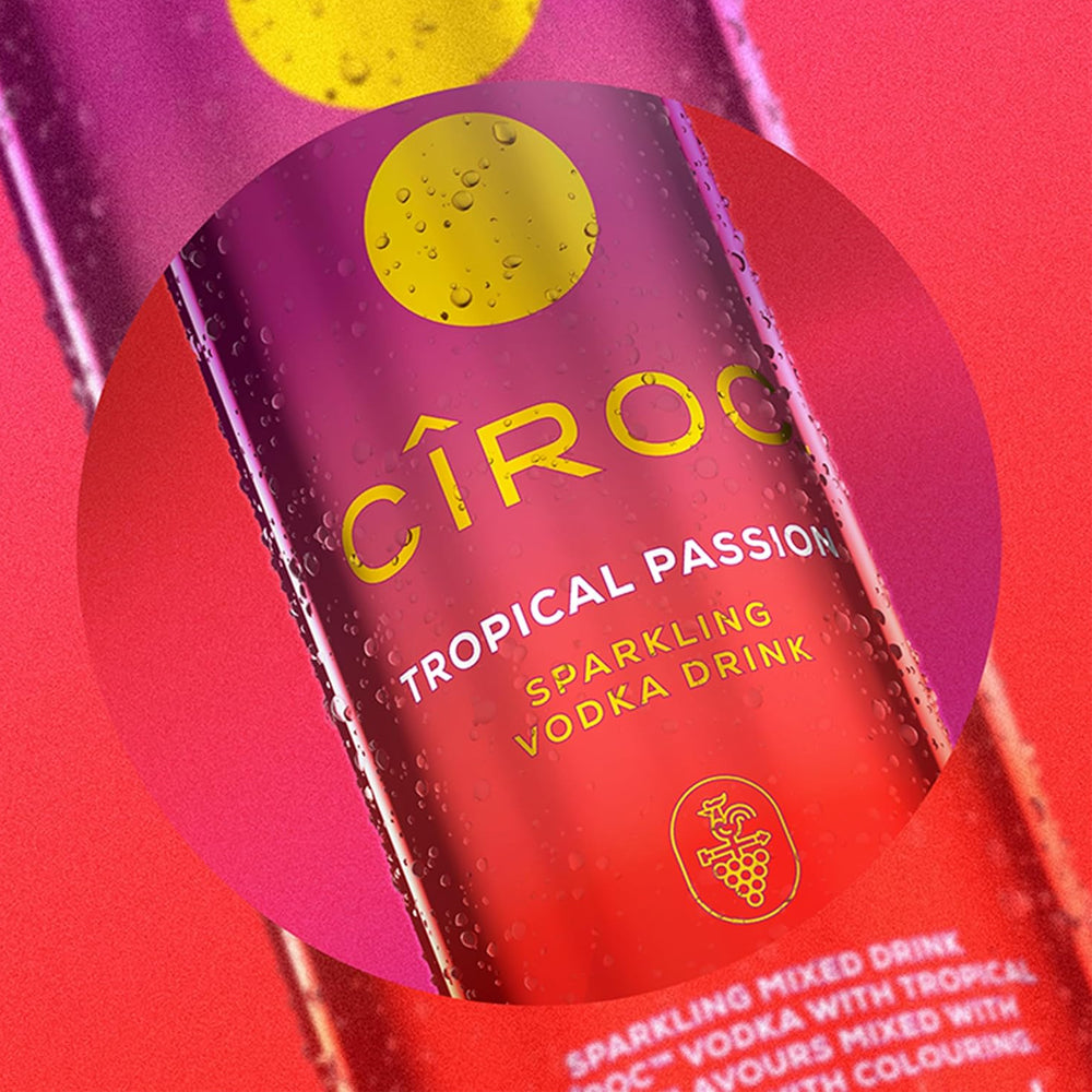 Ciroc Tropical Passion Sparkling Vodka Drink 5% vol 250ml (Case of 12)