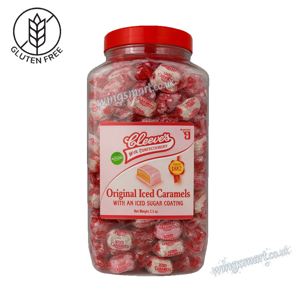 Cleeves Original Iced Caramels Sweets – Chewy Caramel with Iced Sugar Coating | Retro British Candy