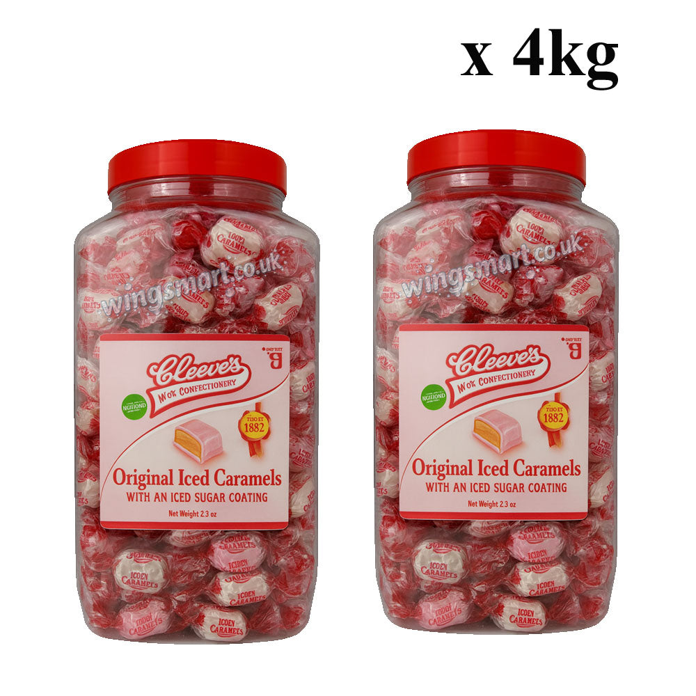 Cleeves Original Iced Caramels Sweets – Chewy Caramel with Iced Sugar Coating | Retro British Candy