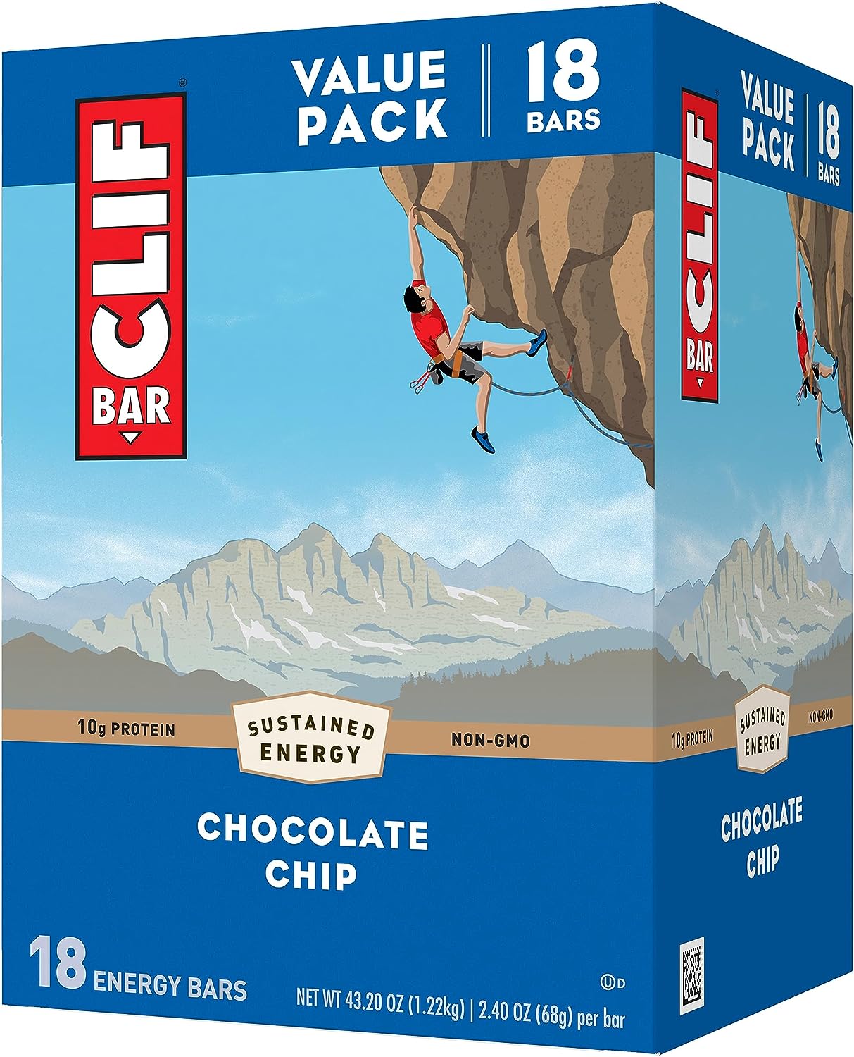 Clif Bar Energy Bar Chocolate Chip 68g (Box Of 18)