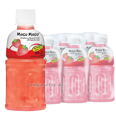 Mogu Mogu Nata De Coco Strawberry Bottles 320ml (Pack Of 6)