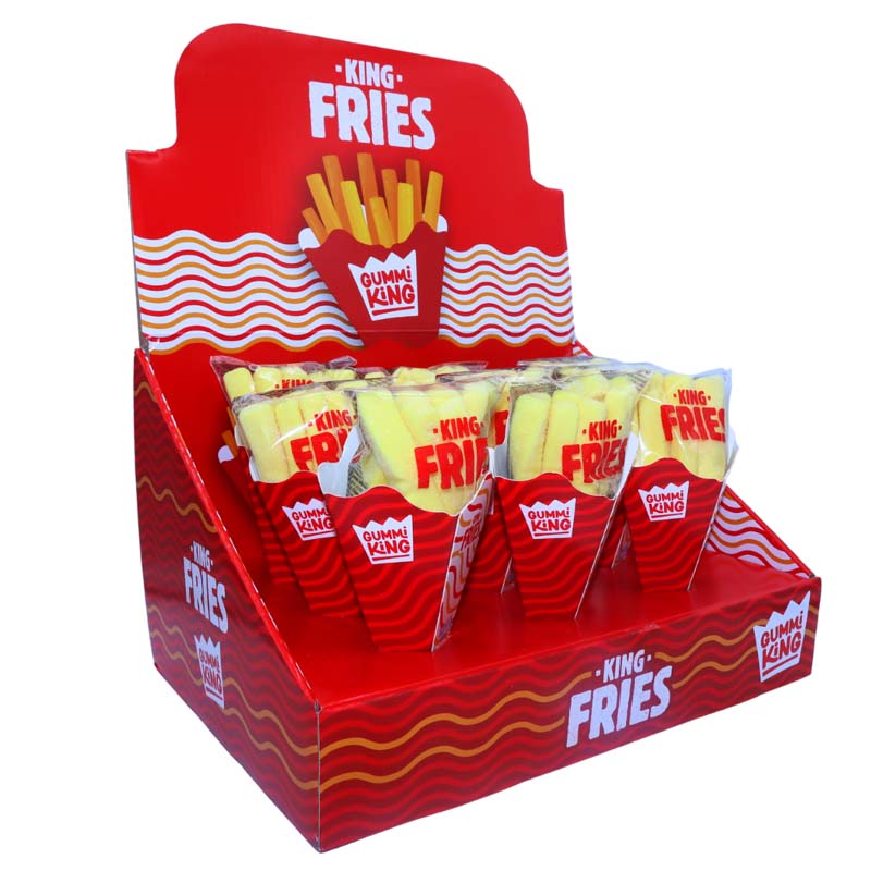 Gummi King Fries Cone Gummy Sweets 80g – Box of 9 Packs