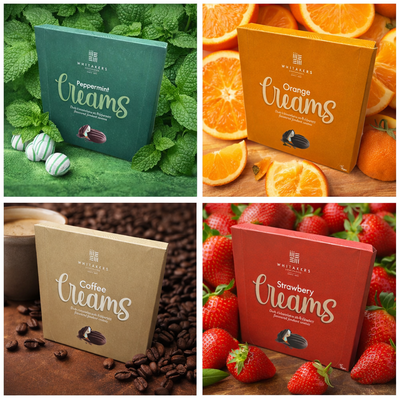 Whitakers Randomly Mixed Assorted Flavours Creams Chocolate Box 90g (32 & 64 boxes)