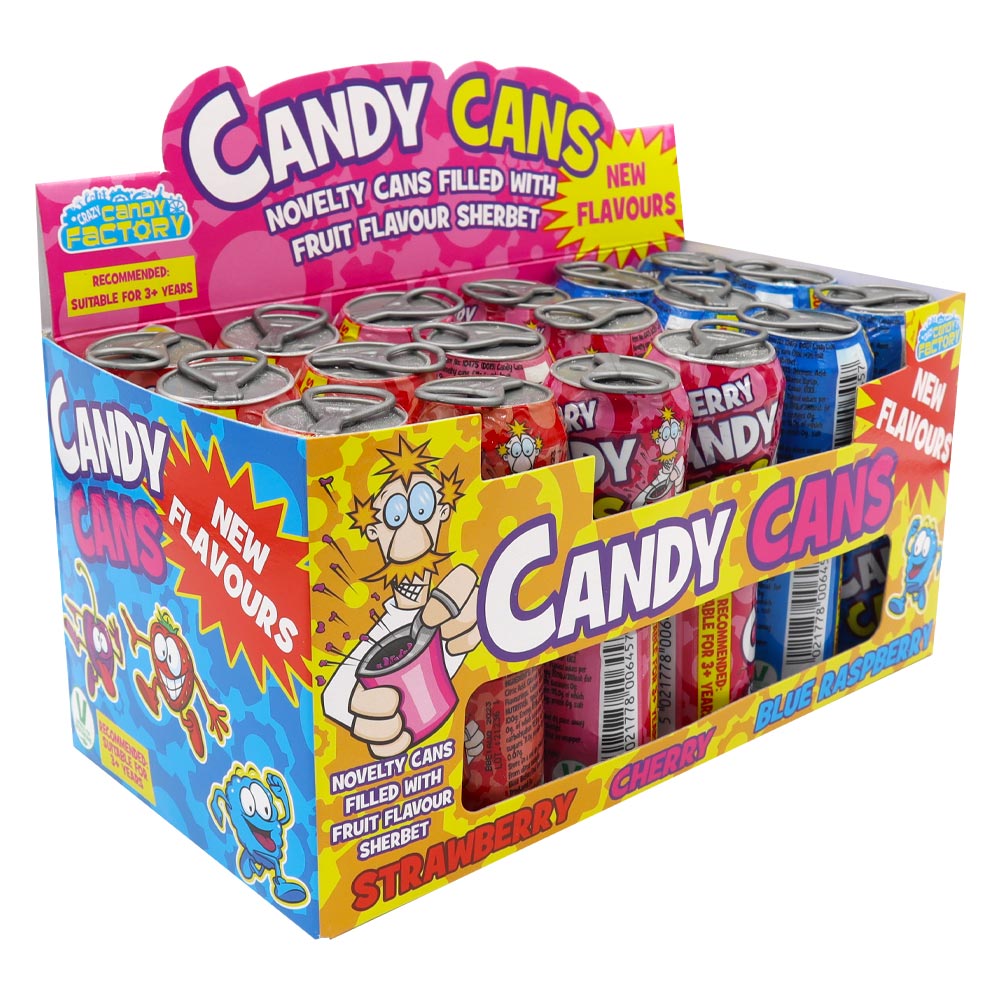 Crazy Candy Factory Candy Cans 13g – 36 x Novelty Sherbet Cans