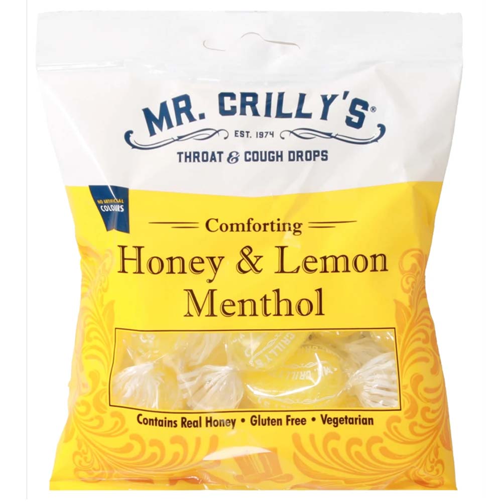 Crillys Honey & Lemon Throat & Cough Drops 90g (10 Pack)