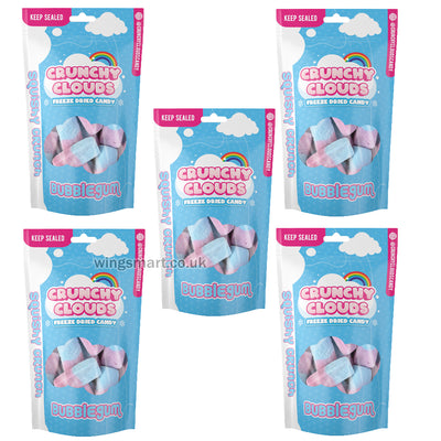 Crunchy Clouds Squishy Crunch Bubblegum Freeze Dried Sweets Pouch 50g