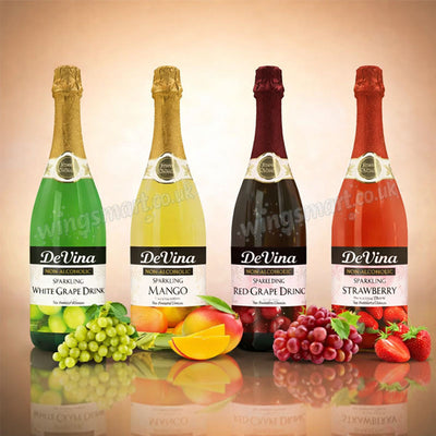 De Vina Mixed Sparkling Fruit Drinks Mango Strawberry Grape 750ml Bottle