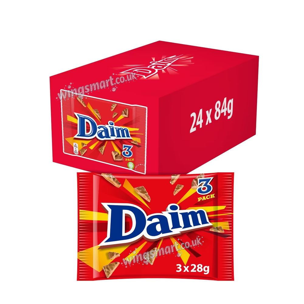 Daim Chocolate Bar 3 Pack x 28g – Delicious Milk Chocolate with Crunchy Almond Caramel Centre Treat