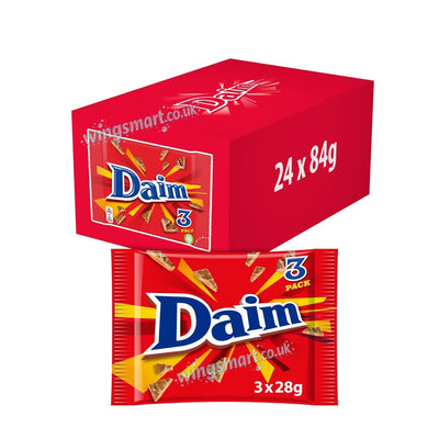 Daim Chocolate Bar 3 Pack x 28g – Delicious Milk Chocolate with Crunchy Almond Caramel Centre Treat