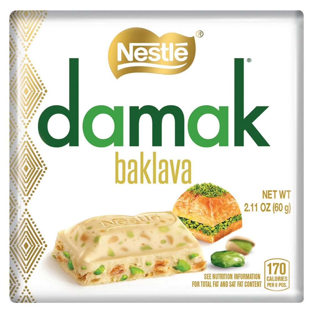 Nestlé Damak White Chocolate with Pistachio & Baklava Bar 60g (Pack of 6)