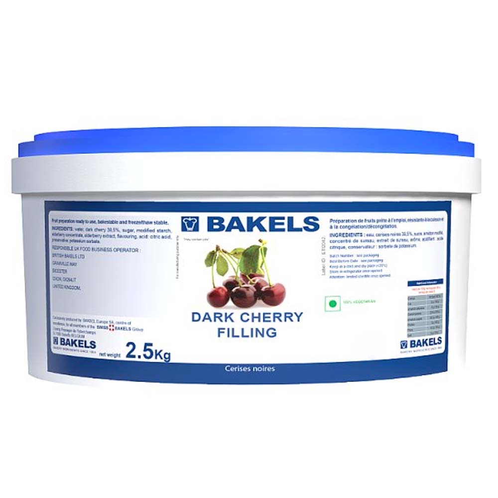 Bakels Fruit Filling 2.5kg – Dark Cherry, Red Cherry & Chunky Apple Baking Fillings