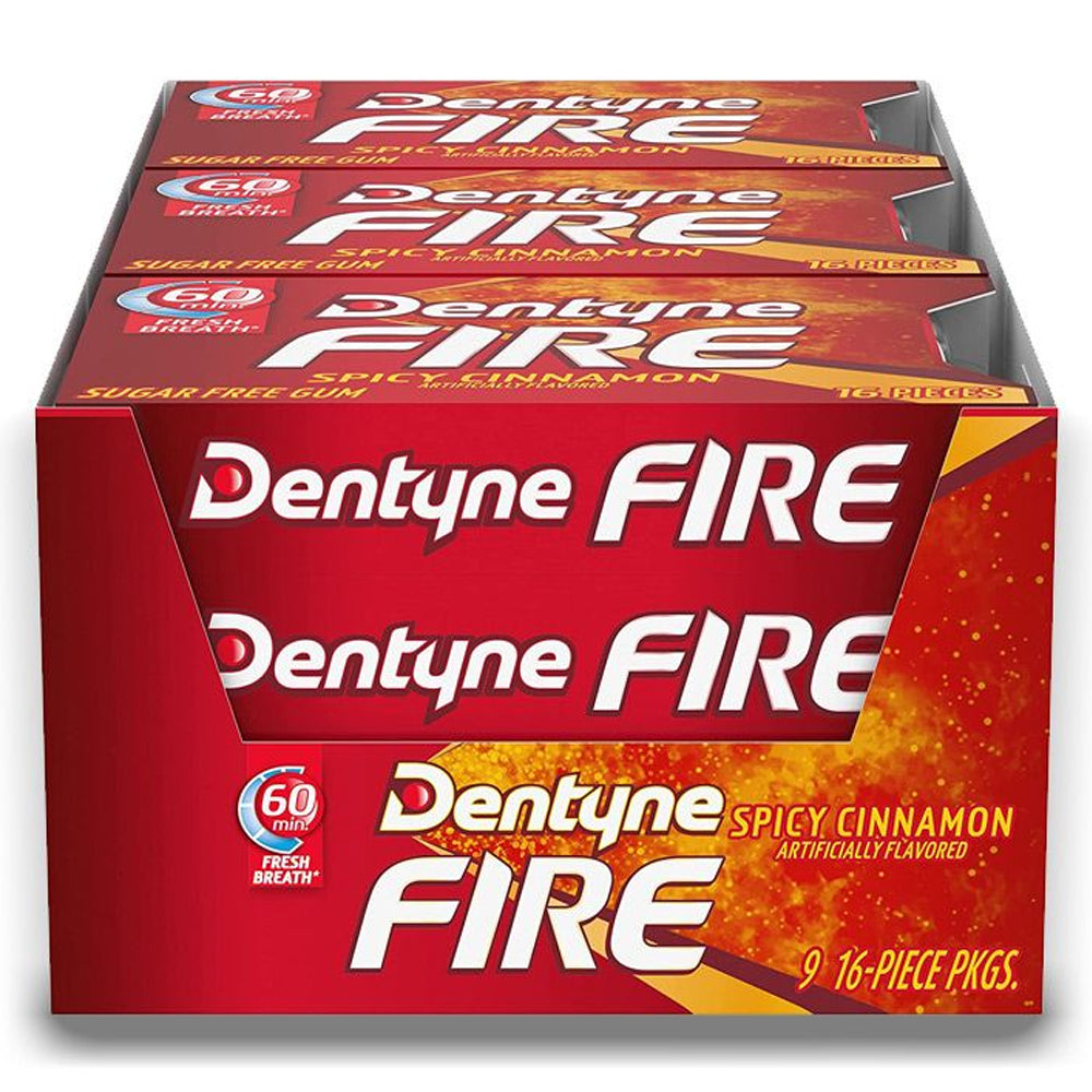 Dentyne Fire Chewing Gum 16 Piece (Pack of 9)