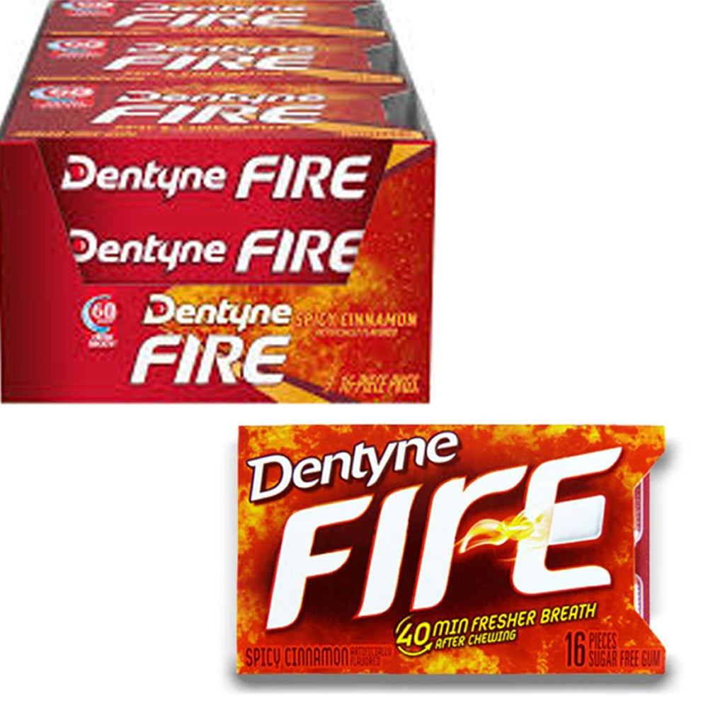 Dentyne Fire Chewing Gum 16 Piece (Pack of 9)