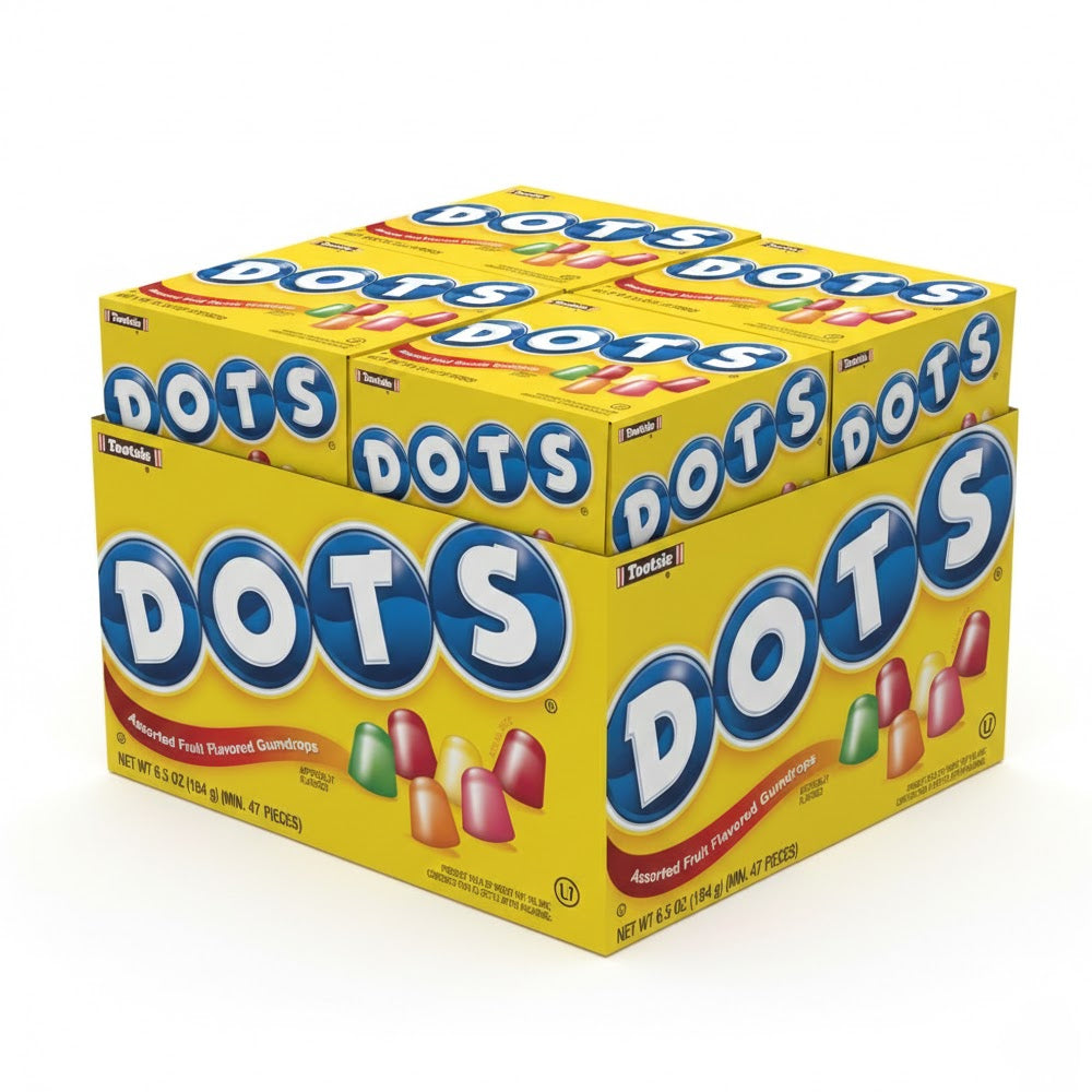 Tootsie Dots Candy 184g – Sour, Original & Tropical (6 & 12 Pack Boxes)