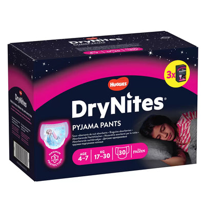 Huggies DryNites Pyjama Pants for Girls Years 4-7, 30 Pack Disney