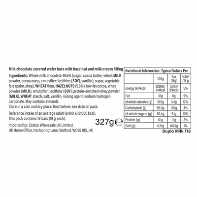 Duplo Milk, 18 pack - 327g