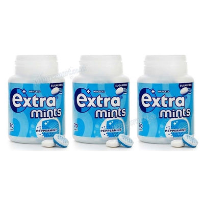 Wrigley’s Extra Peppermint Sugar Free Mints Bottle 70 Pieces (3 & 6 Pack)