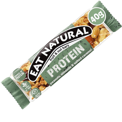 Eat Natural Protein Peanuts, Almonds & Salted Caramel Fruit & Nut Bars 40g (Box of 12)