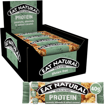 Eat Natural Protein Peanuts, Almonds & Salted Caramel Fruit & Nut Bars 40g (Box of 12)