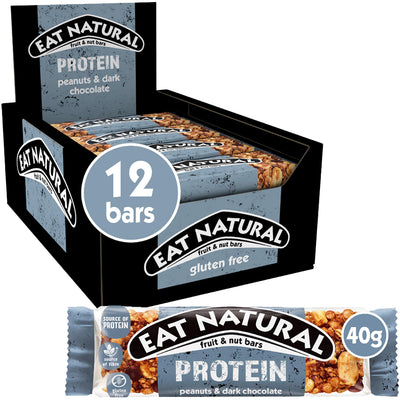 Eat Natural Protein Peanuts & Dark Chocolate Fruit & Nut Bars 40g (Box of 12)