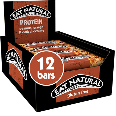 Eat Natural Protein Peanuts, Orange & Dark Chocolate Fruit & Nut Bars 40g (Box of 12)