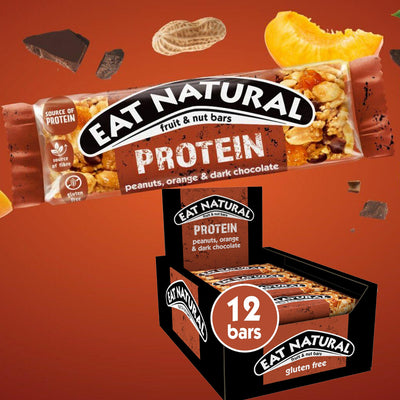 Eat Natural Protein Peanuts, Orange & Dark Chocolate Fruit & Nut Bars 40g (Box of 12)