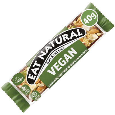 Eat Natural Vegan Peanuts, Coconut & Dark Chocolate Fruit & Nut Bars 40g (Box of 12)