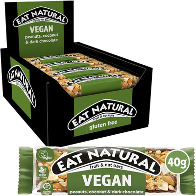 Eat Natural Vegan Peanuts, Coconut & Dark Chocolate Fruit & Nut Bars 40g (Box of 12)