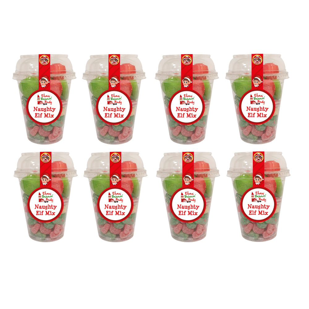 Elves Behavin' Badly Naughty Elf Mix Candy Cup 210g – Pack of 8