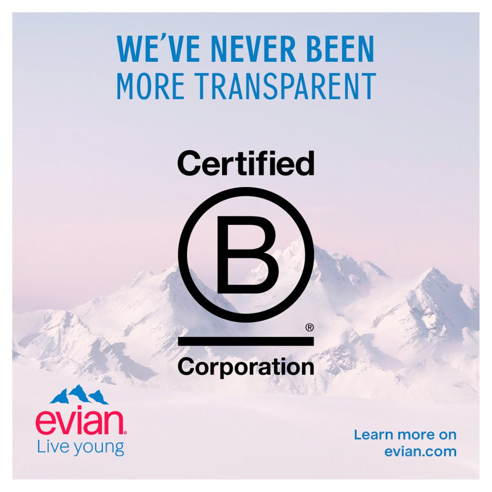 Evian Still Natural Mineral Water Glass Bottle 750ml