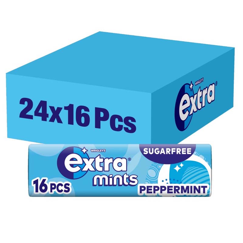 Extra Mints Sugar Free Peppermint 16 Pieces Box of 24